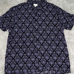 Disney parks, haunted mansion, button-down men’s shirt